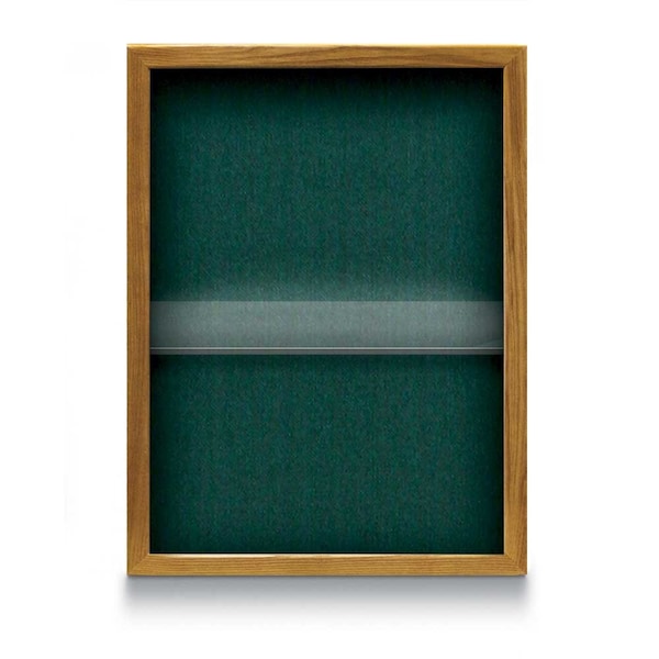 Indoor Enclosed Combo Board, 48"x36", Black Frame/Grey & Cloud
